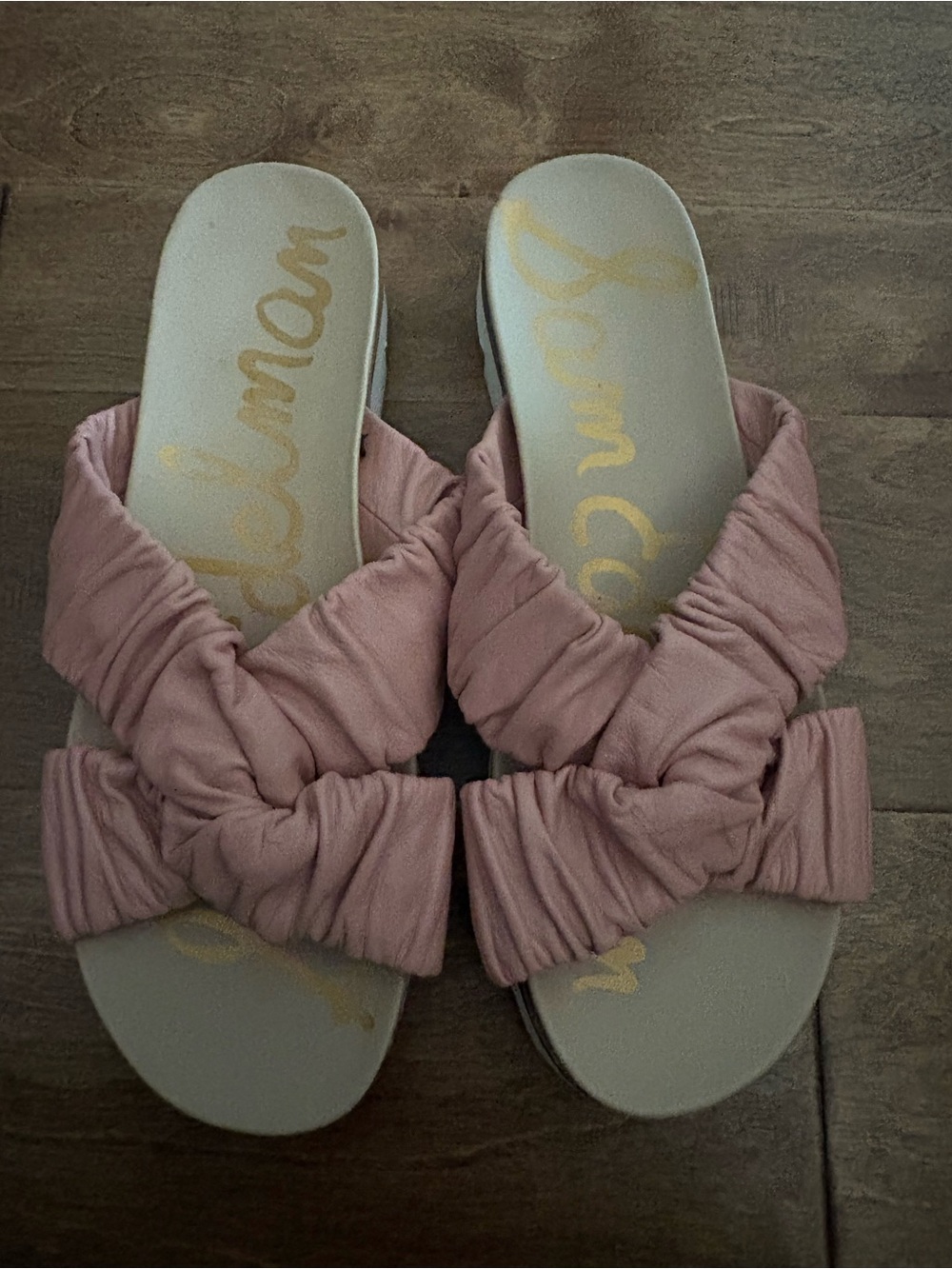 Sam Edelman Blush Knotted Slide Sandals 8.5